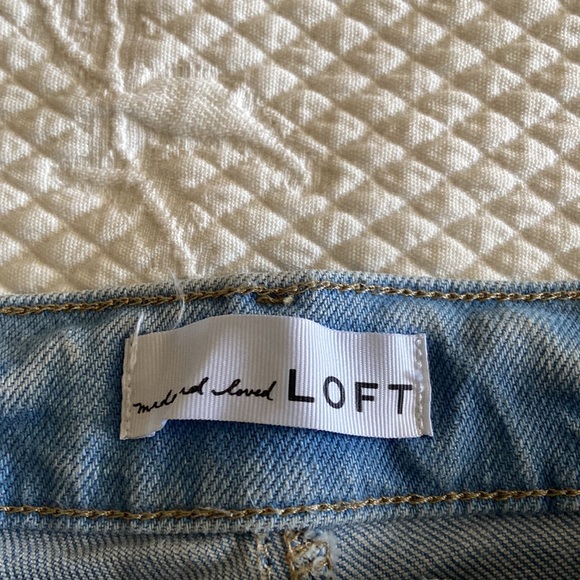 Loft Let Down Hem High Rise Kick Crop Jeans - Picture 3 of 10